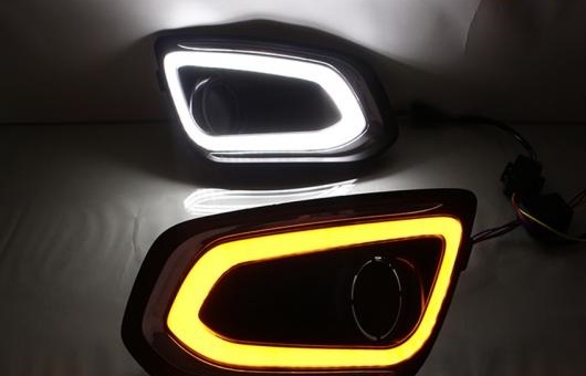 適用: フォード/FORD エスコート 2015-2016 LED DRL 高光度 ガイド フォグ ランプ デイタイムランニングライト AL-HH-0635 AL