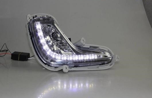 適用: ヒュンダイ/現代/HYUNDAI アクセント LED DRL フォグ ランプ デイタイムランニングライト 高光度 ガイド AL-HH-0668 AL