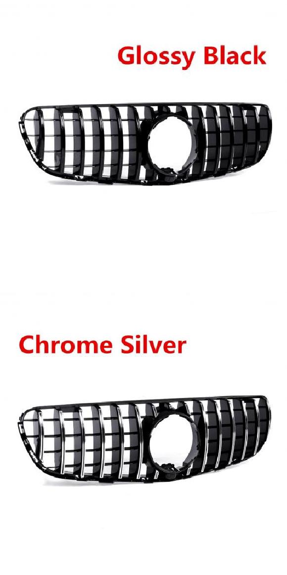 W253 GT フロント バンパー グリル 適用: メルセデス ベンツ GLC クラス W/X253 GLC300 GLC350 2015-2018 ブラック・シルバー AL-II-3431 AL