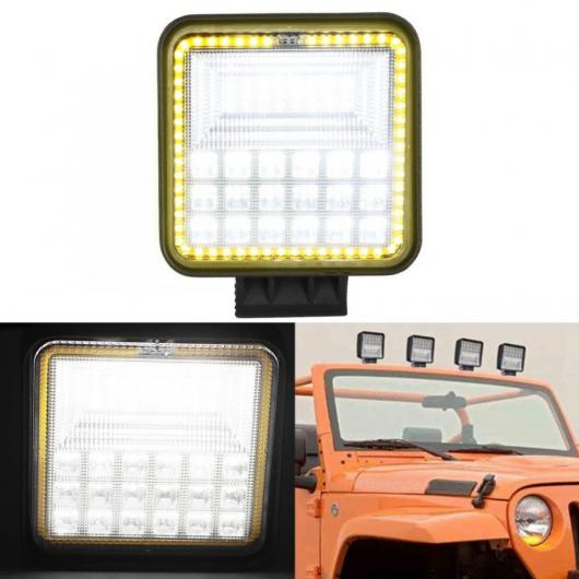 LED ヘッドライト スクエア ワーク イエロー ライト 126W 42LED ユニバーサル ボート ランプ アクセサリー AL-JJ-8387 AL