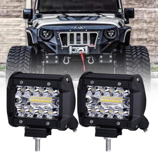 4 60W ワーク ライト LED ライト バー スポット ビーム オフロード 4WD 4X4 トラック SUV ATVLED バー 適用: ピックアップ 2ピース AL KK 2790 AL :503474020:オートパーツエージェンシー3号店