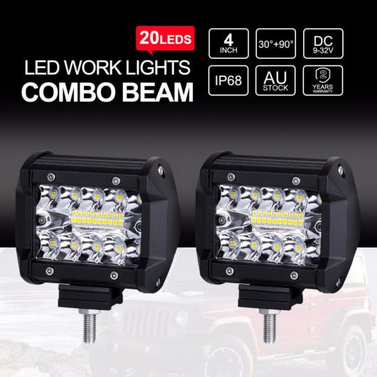 4 60W ワーク ライト LED ライト バー スポット ビーム オフロード 4WD 4X4 トラック SUV ATVLED バー 適用: ピックアップ 2ピース AL KK 2790 AL :503474020:オートパーツエージェンシー3号店