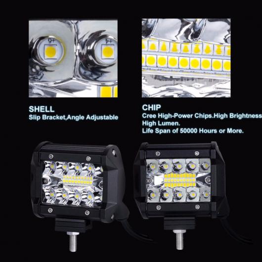 4 60W ワーク ライト LED ライト バー スポット ビーム オフロード 4WD 4X4 トラック SUV ATVLED バー 適用: ピックアップ 2ピース AL KK 2790 AL :503474020:オートパーツエージェンシー3号店