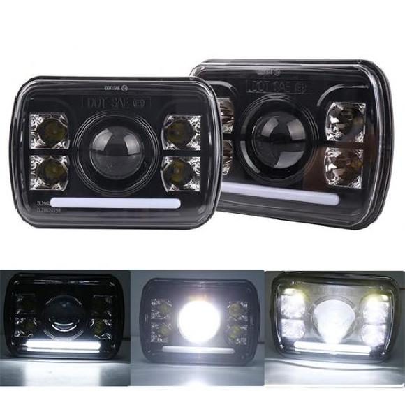 120W 5×7 7×6インチ LED スクエア ヘッドライト ハイ/ロー ビーム ホワイト DRL 適用: ジープ/JEEP 2ピース LED ヘッドライト AL-KK-2900 AL