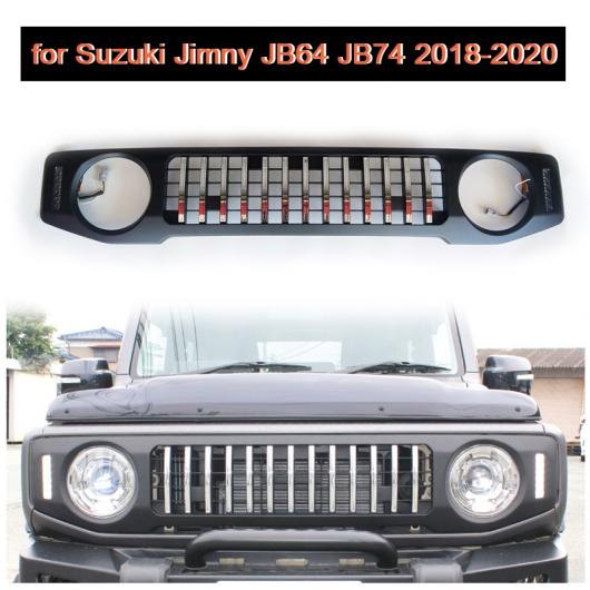 レーシング グリル LED ランプ 適用: スズキ ジムニー JB64 JB74 2018-2020 フロント グリル メッシュ ブラック グリル カバー アクセサリー AL-KK-4792 AL