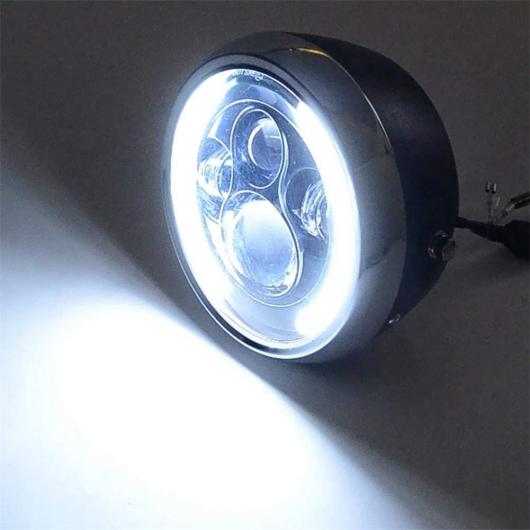 7.5インチ ユニバーサル ラウンド オートバイ LED ヘッドライト レトロ オートバイ ヘッドライト ブラック・シルバー×ブラック AL-KK-5239 2輪 AL_8