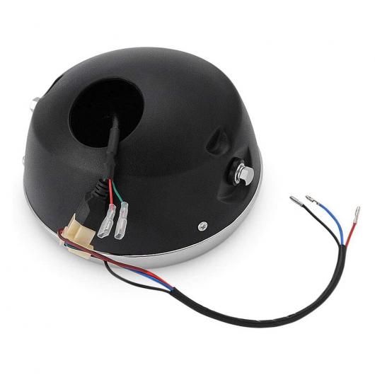 7.5インチ ユニバーサル ラウンド オートバイ LED ヘッドライト レトロ オートバイ ヘッドライト ブラック・シルバー×ブラック AL-KK-5239 2輪 AL_9