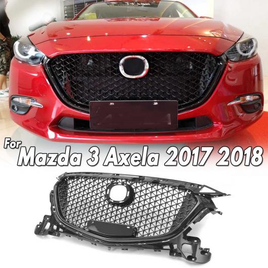 光沢ブラック フロント バンパー グリル アッパー グリル カバー プロテクター ABS プラスチック 適用: MAZDA3 アクセラ 2017 2018 AL LL 1447 AL :503645520:オートパーツエージェンシー3号店