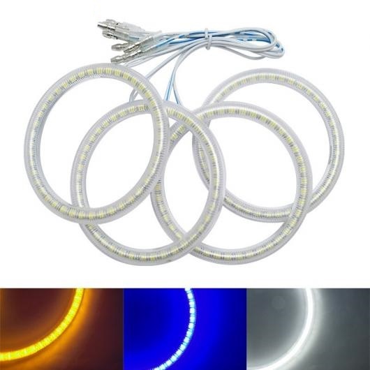 4ピース/セット オート SMD エンジェルアイ ライト HALO リング 適用: フィアット/FIAT グランデ プント ヘッドライト ホワイト〜イエロー AL-LL-6867 AL