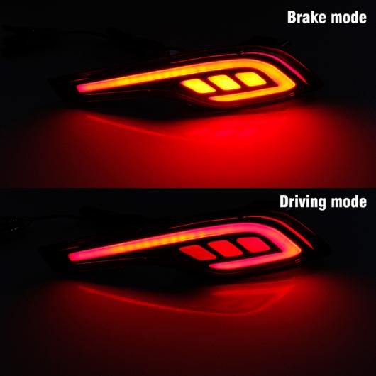2ピース LED リア バンパー リフレクター ライト レッド ドライビング ブレーキ フォグ トリム モールディング テール ランプ 適用: ホンダ AL-MM-2186 ALの画像