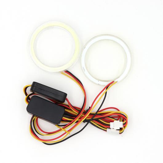 2ピース ドライビング ホワイト ウインカー イエロー LED アングル アイ HALO リング スイッチバック ライト ヘッドライト 90mm AL-MM-2208 ALの画像
