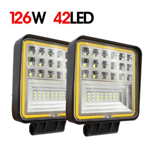 2ピース 4インチ オフロード LED ワーク ライト バー 126W 42LED スポット コンボ ビーム スポットライト 適用: ジープ/JEEP ATV UAZ SUV 4WD AL MM 2286 AL :504098490:オートパーツエージェンシー3号店