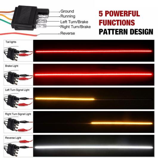 60 432 LED テールゲート トラック ライト ストリップ バー 防水 5機能 リバース テールライト ブレーキ ストップ ウインカー ワーニング 1.2m AL-MM-2294 AL_4