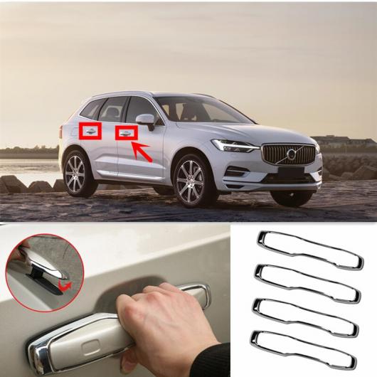 4ピース エクステリア ドア ハンドル カバー トリム 適用: ボルボ/VOLVO XC60 XC90 S90 V90 2018 2019 2020 クロム スタイリング 装飾 AL MM 4558 AL :504145830:オートパーツエージェンシー3号店