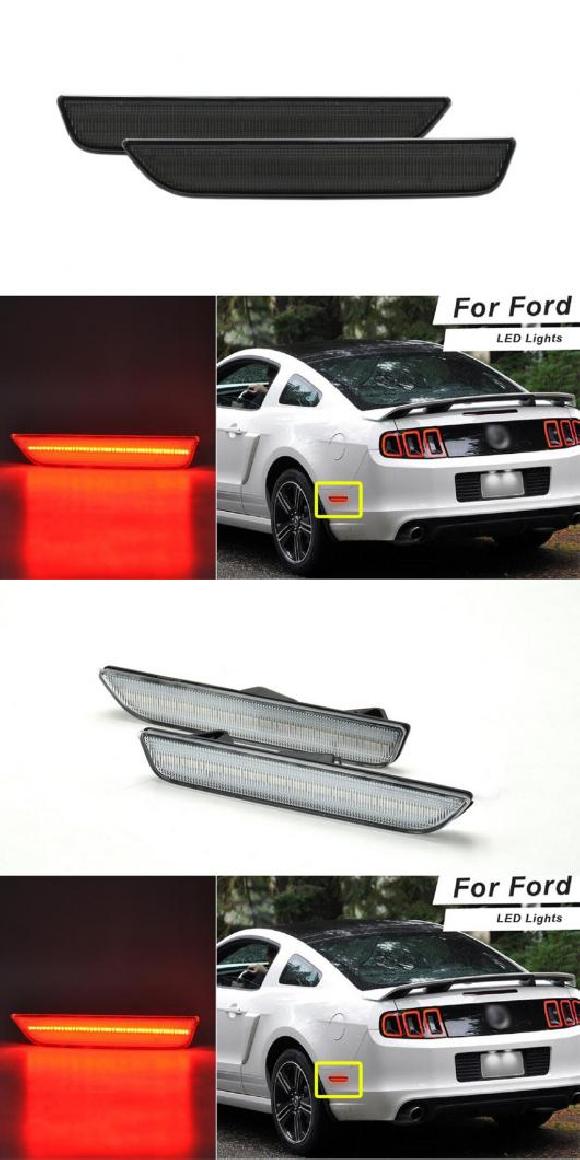 2ピース エラー クリア/スモーク レンズ リア LED サイド バンパー リフレクター レッド サイドマーカー ライト 適用: スモーク・クリア AL-MM-5650 AL