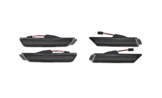 4ピース LED サイドマーカー ライト 適用: シボレー/CHEVROLET カマロ 2010-2015 2ピース アンバー LED スモーク・クリア AL-MM-5658 AL_5