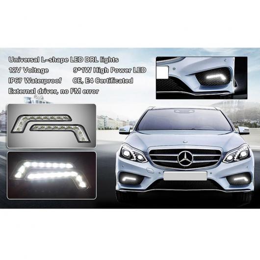 ユニバーサル デイタイム ランニング ライト 18 LED DRL デイライト キット スーパー ホワイト 12V DC ヘッド ランプ ライト AL-MM-5664 AL