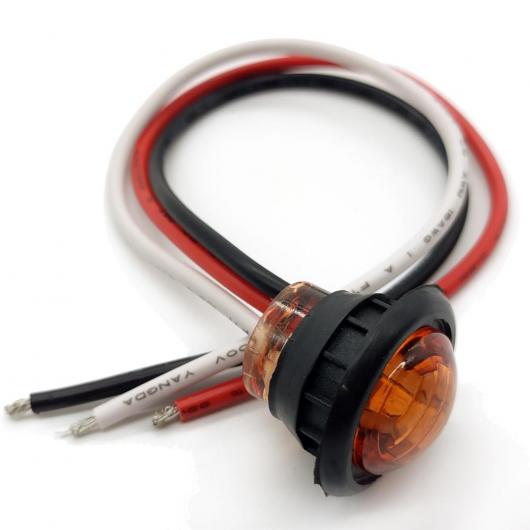 10ピース 防水 12V 3LED 3/4 ラウンド レッド アンバー LED サイドマーカー アンバー イエローレンズ〜レッド レッドレンズ AL-MM-5772 AL_7