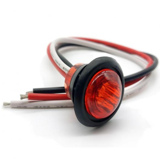 10ピース 防水 12V 3LED 3/4 ラウンド レッド アンバー LED サイドマーカー アンバー イエローレンズ〜レッド レッドレンズ AL-MM-5772 AL_9