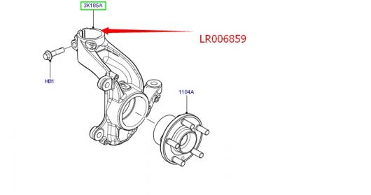 LR006859 ナックル 左 オート 適用: フロント ホイール ハブ