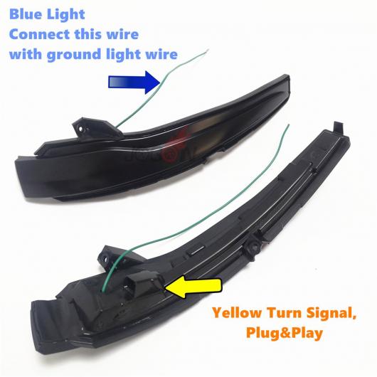 LED ダイナミック サイド ターンシグナルライト ウインカー サイド ウイング 2ピース ブラック・2ピース イエロー ブルー AL-NN-8546 AL_5