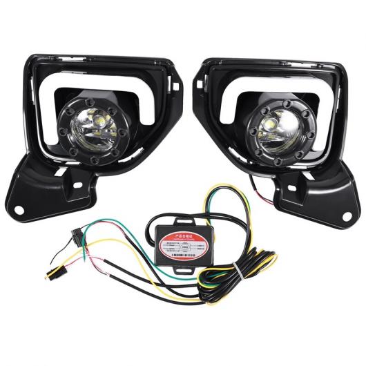 2ピース ホワイト アンバー LED DRL デイタイムランニングライト 適用: トヨタ ハイエース 2014-2018 フォグランプ W/ウインカー AL-OO-0902 ALの画像