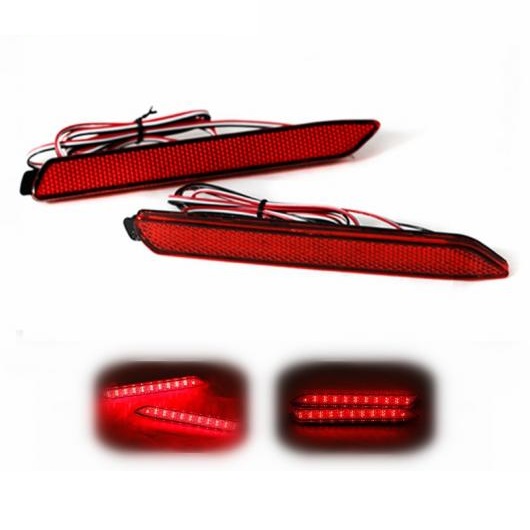 2ピース 適用: トヨタ レイツ/マークX/ウィッシュ/ハリアー 2010 LED レッド リア バンパー リフレクター テール ブレーキ ライト レッド AL-OO-0908 AL