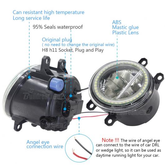 フォグライト LED エンジェル アイ DRL デイタイム ランニング ランプ 適用: トヨタ イエロー ホワイト〜イエロー レッド AL-OO-0962 AL_5