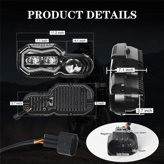ヘッドランプ DRL 適用: BMW F 650 700 800 GS ADV F800GS アドベンチャー 2008-2018 F800R LED プロジェクター ヘッドライト ブラック AL-OO-0988 AL_5