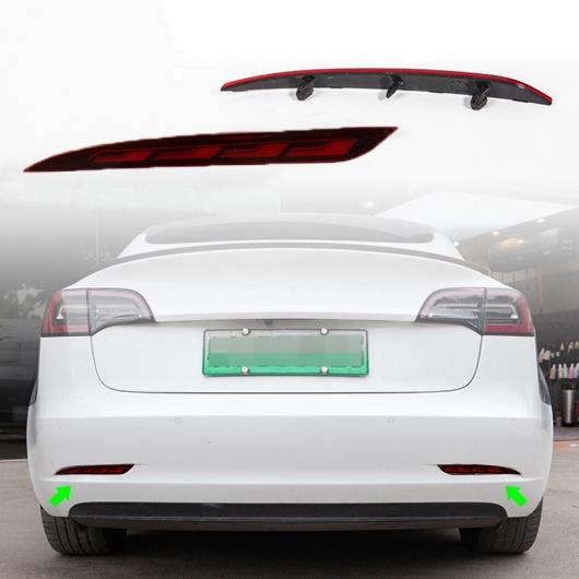 1ペア 左＆右 リア バンパー マーカー リフレクター レッド リア バンパー ライト アセンブリ 適用: テスラ/TESLA モデル S 2014-2020 AL-OO-1145 AL_4