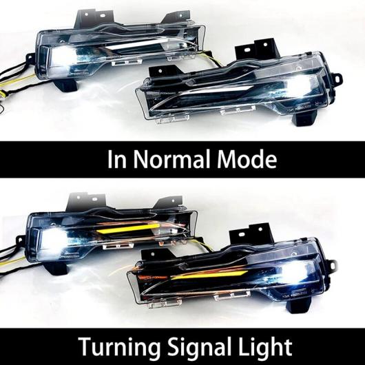 1ペア DRL LED ホワイト＆アンバー フォグランプ デイタイム ランニング ライト 12V デイライト 適用: テスラ/TESLA モデル 3 2017-2021 AL-OO-1155 AL_3