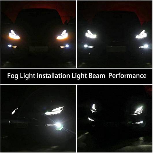 1ペア DRL LED ホワイト＆アンバー フォグランプ デイタイム ランニング ライト 12V デイライト 適用: テスラ/TESLA モデル 3 2017-2021 AL-OO-1155 AL_5