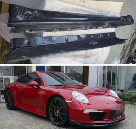 リアル カーボンファイバー サイド ボディ スカート キット リップ カバー 適用: ポルシェ/PORSCHE 911 991 カレラ 2012 2013 2014 2015 AL OO 2832 AL :504742640:オートパーツエージェンシー3号店