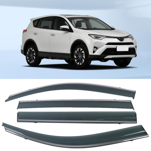 適用: トヨタ RAV4 2013-2018 クローム モールディング トリム ストリップ ウィンド バイザー デフレクタ ドア サイド ウインドウ エア ガード AL-OO-4751 AL