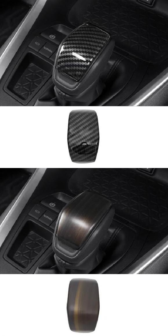 適用: トヨタ RAV4 XA50 2019 2020 2021 2022 RAV 4 ABS カーボンファイバー ギア シフト ヘッド カバー トリム 装飾 カーボン調・木目調 AL-OO-6264 AL