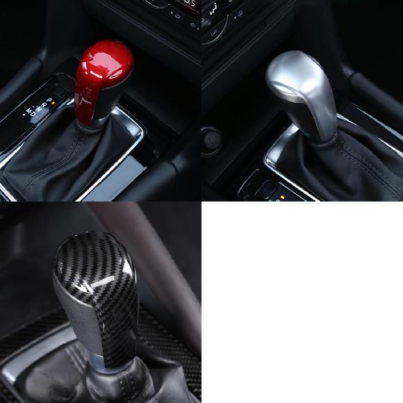 適用: MAZDA2 DJ デミオ 2015 2016 2017 2018 2019 2020 ABS カーボンファイバー ギア シフト ハンドル スリーブ カバー レッド〜カーボン調 AL-OO-6497 AL