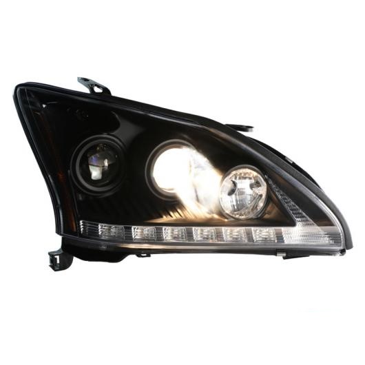 適用: 2004-2009 レクサス RX330 RX350 LED ヘッド ライト ヘッドランプ クローム ハウジング イエロー ロー ビームバルブなし AL-OO-8493 AL