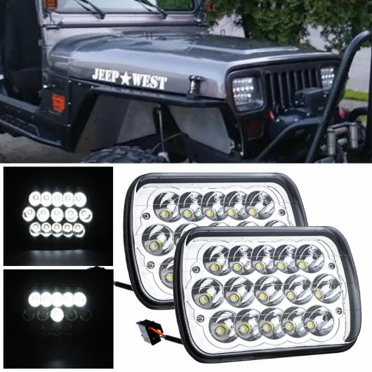 2021 6X7 インチ 長方形 LED ヘッドライト 適用: ジープ/JEEP ラングラー YJ シルバー 2ピース・ブラック 2ピース AL RR 5830 AL : 505761850 : オートパーツエージェンシー3号店