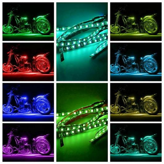 16X オートバイ RGB LED 防水 アンダー ライト ストリップ ネオン