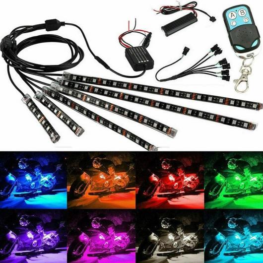 16X オートバイ RGB LED 防水 アンダー ライト ストリップ ネオン