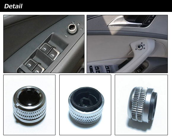 ドアミラーダイヤルカバー アウディ A4 8KCAB/8KCALF/8KCDH/8KCDNF/8KCDN/8KCDNA/8KCNCA 2008年〜2016年 シルバー×ブラック AP-IT2657｜apagency03｜02