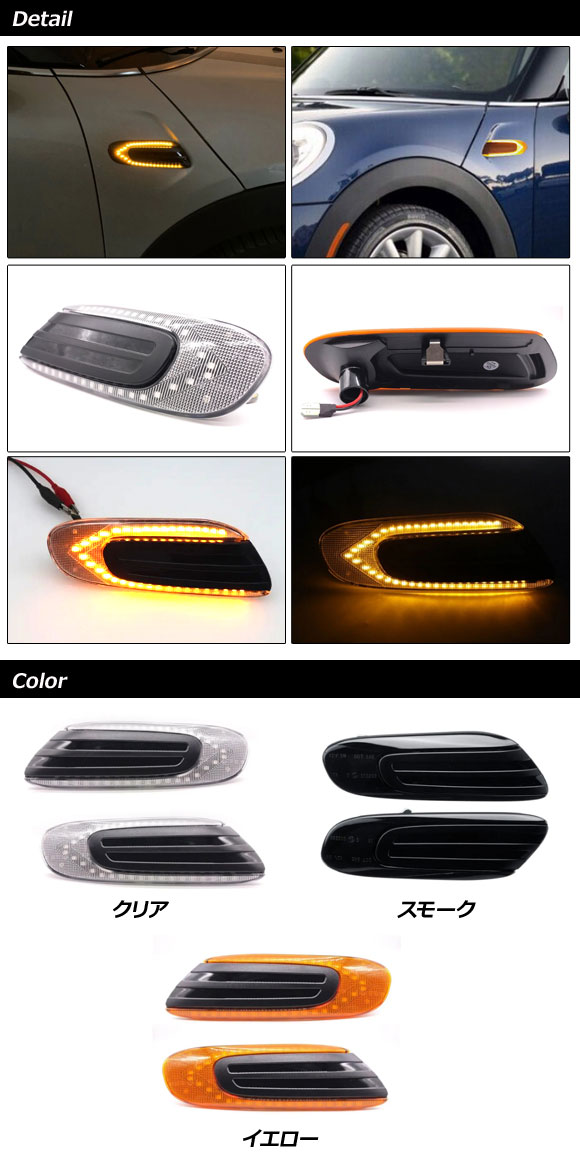 オートパーツエージェンシー LEDサイドマーカー MINI(BMW) F55/F56/F57 