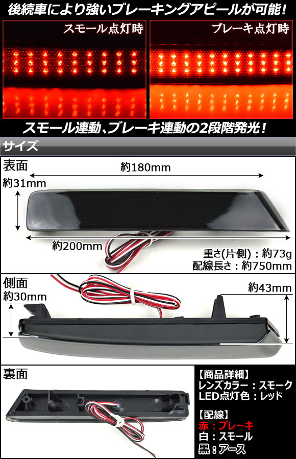 LED リフレクター ホンダ N-BOXカスタム/N-BOX+カスタム JF1/JF2 2011年12月〜 スモークレンズ AP-REF-NBOX-SM 入数：1セット(左右)｜apagency03｜03