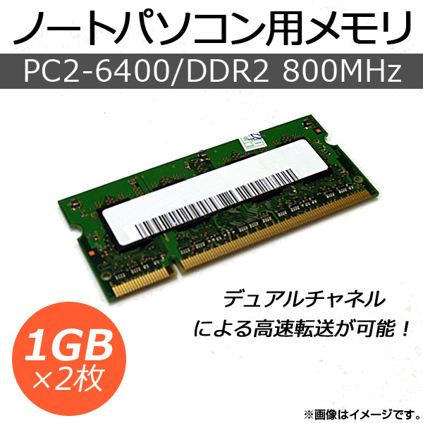 AP ノートパソコン用メモリ DDR2 PC2-6400 1GB×2枚組 200pin SODIMM AP-TH116 入数：1セット(2個)