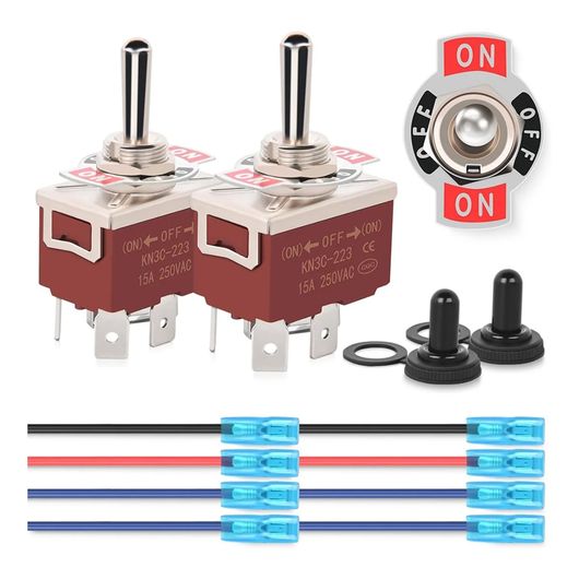 4ピン 逆極性 トグル スイッチ 2ピース 12V モーメンタリー ロッカー