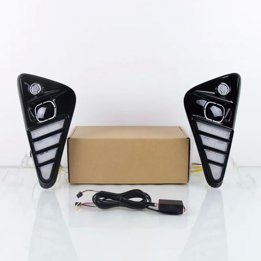 トヨタ ヤリス ヴィッツ 2023 2024 LED DRL デイタイム ランニング ライト フロント フォグライト ランプ SR-DD-0762