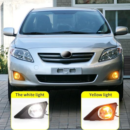 アクセサリー 2ピース フォグライト LED デイタイム ランニング ランプ デイライト 適用: トヨタ カローラ 2008 2009 クローム トリム DRL SR-DD-0798_4