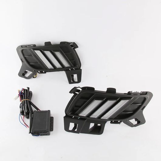 アクセサリー 2ピース DRL ランプ LED デイタイムランニングライト 適用: マツダ6 2010-2015 イエロー ウインカー フォグ ランプ SR-DD-0804