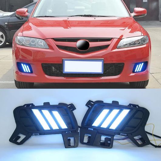 アクセサリー 2ピース DRL ランプ LED デイタイムランニングライト 適用: マツダ6 2010-2015 イエロー ウインカー フォグ ランプ SR-DD-0804の画像