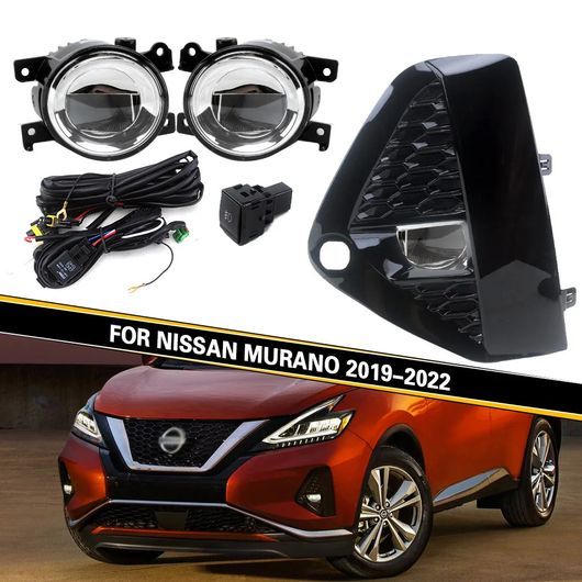 DRL 適用: 日産 ムラーノ 2019-2022 LED DRL デイタイム ドライビング ランニング ライト デイライト フォグランプ カバー ホール ライト SR-DD-0838